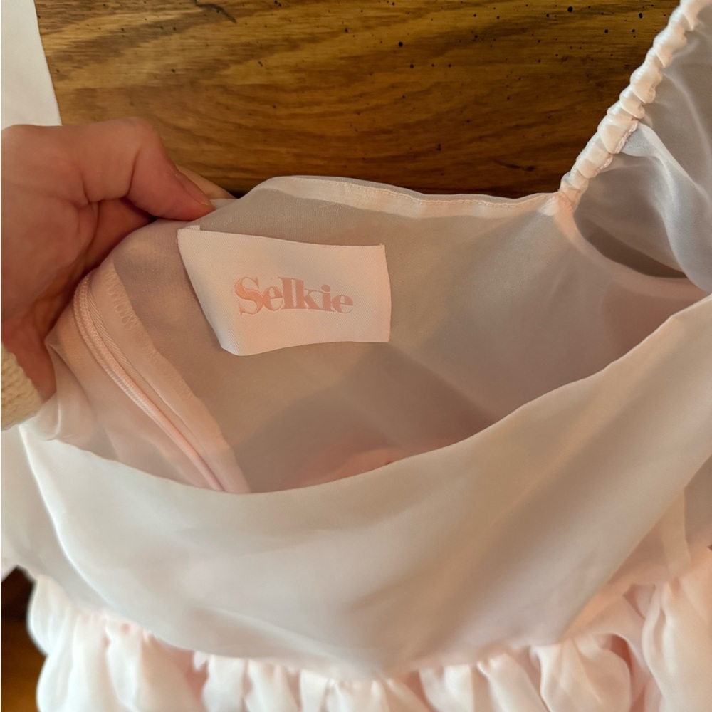 Selkie Blush Puff Sleeve Midi Dress - Picture 8 of 9